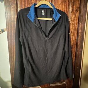 STARTER Black and Blue 1/4 Zip Pullover Size S